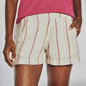 GAP Striped Cream Linen Shorts